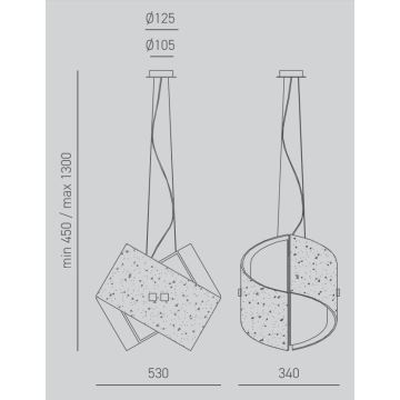 Gea Luce CAMILLA S G arg - Suspension filaire CAMILLA 2xE27/70W/230V argent