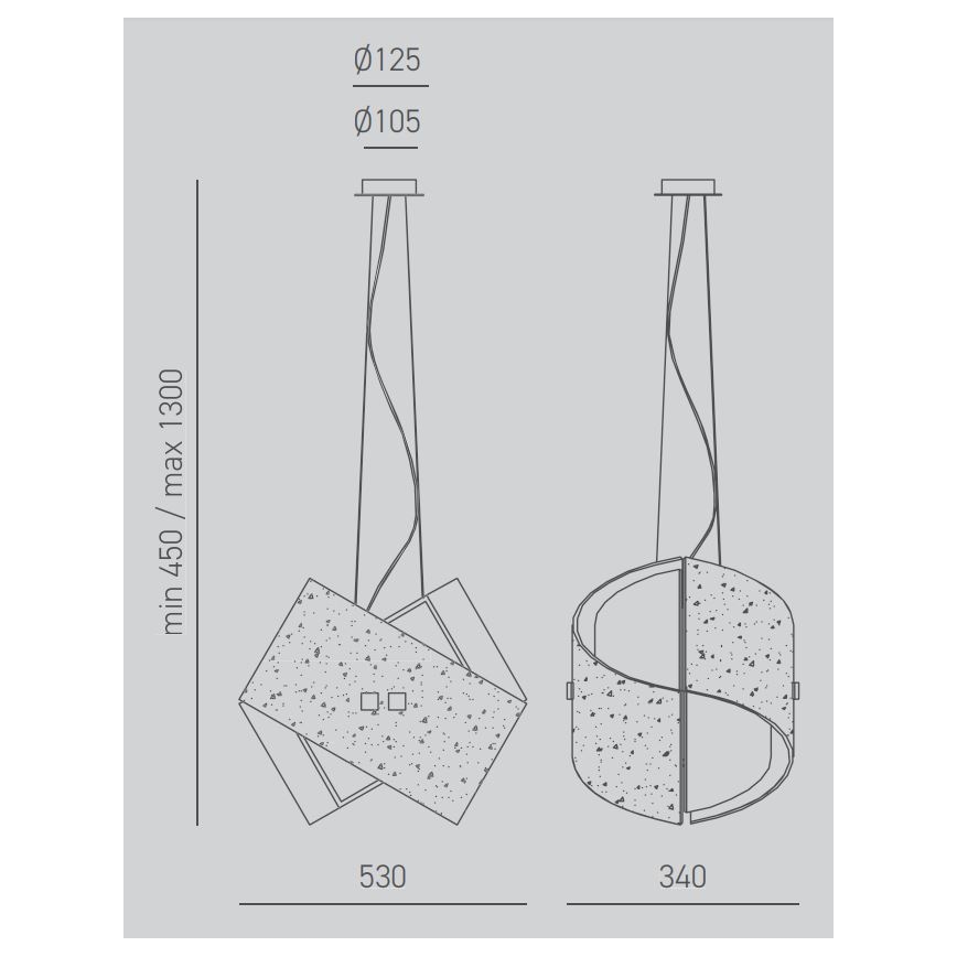 Gea Luce CAMILLA S G arg - Suspension filaire CAMILLA 2xE27/70W/230V argent