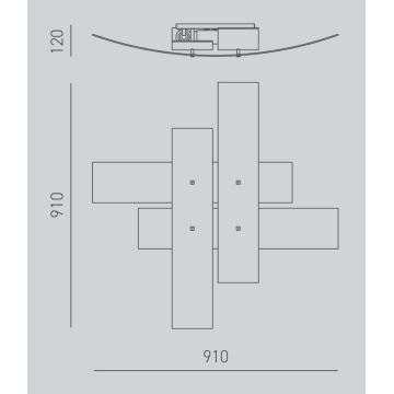 Gea Luce LARA P G arg - Plafonnier LARA 4xE27/52W/230V 91 cm argent