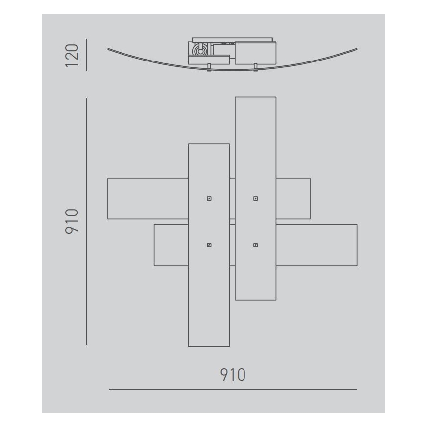 Gea Luce LARA P G arg - Plafonnier LARA 4xE27/52W/230V 91 cm argent