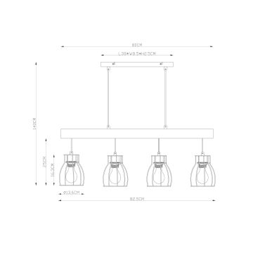 Globo - Hanglamp aan een koord 4xE27/40W/230V