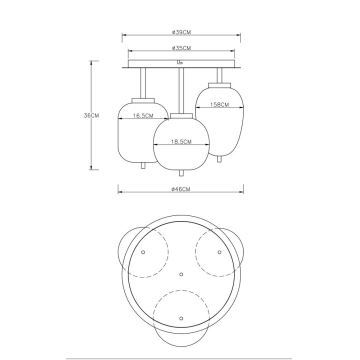 Globo - Bevestigde hanglamp 3xE14/40W/230V zwart