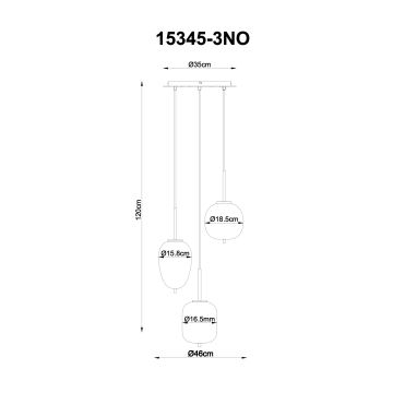 Globo - Hanglamp aan een koord 3xE14/40W/230V chroom