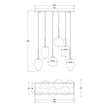 Globo - Hanglamp aan een koord 6xE14/40W/230V zwart