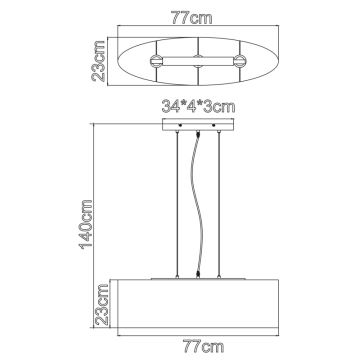 Globo - Hanglamp aan koord 3xE27/40W/230V