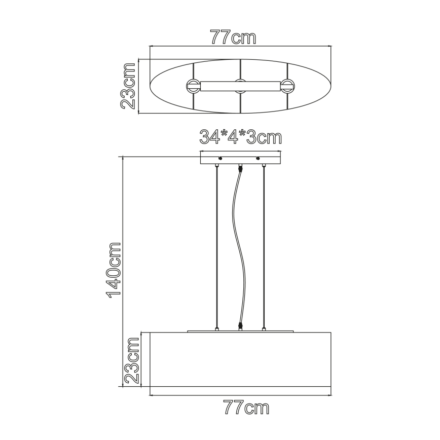 Globo - Suspension avec fil 3xE27/40W/230V