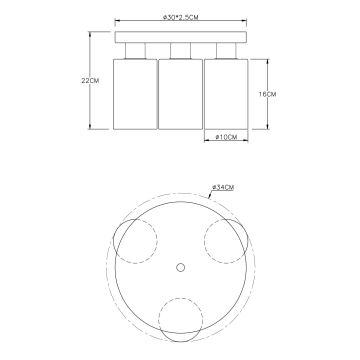 Globo - Plafond Lamp 3xE27/60W/230V