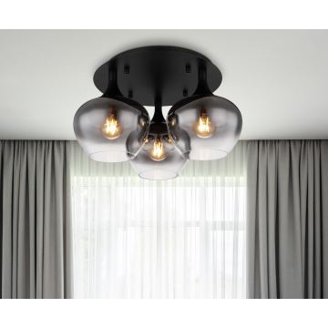 Globo - Bevestigde hanglamp 3xE27/40W/230V zwart