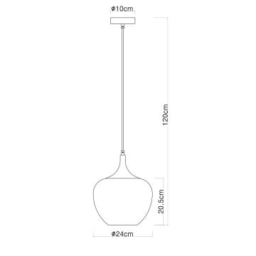 Globo - Hanglamp aan een koord 1xE27/60W/230V wit/bruin