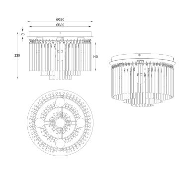 Globo - Bevestigde hanglamp 5xE14/40W/230V