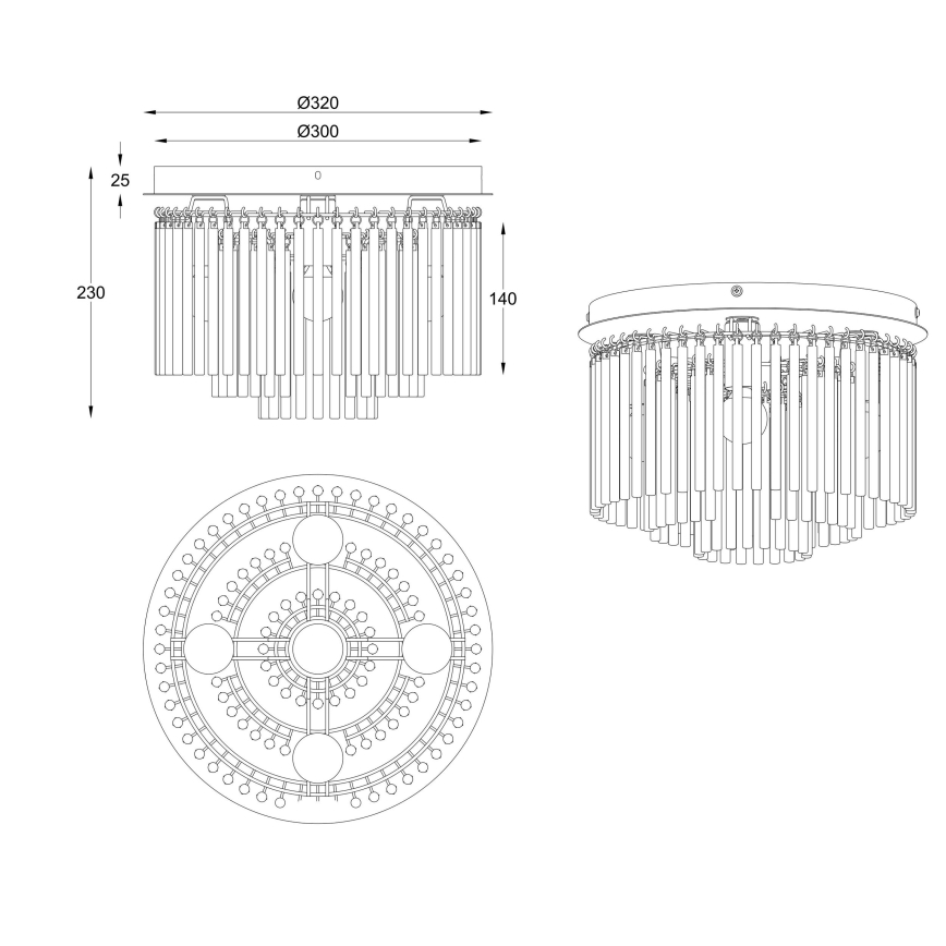 Globo - Bevestigde hanglamp 5xE14/40W/230V