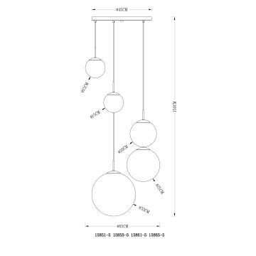 Globo - Hanglamp aan een koord 5xE27/60W/230V diameter 65 cm