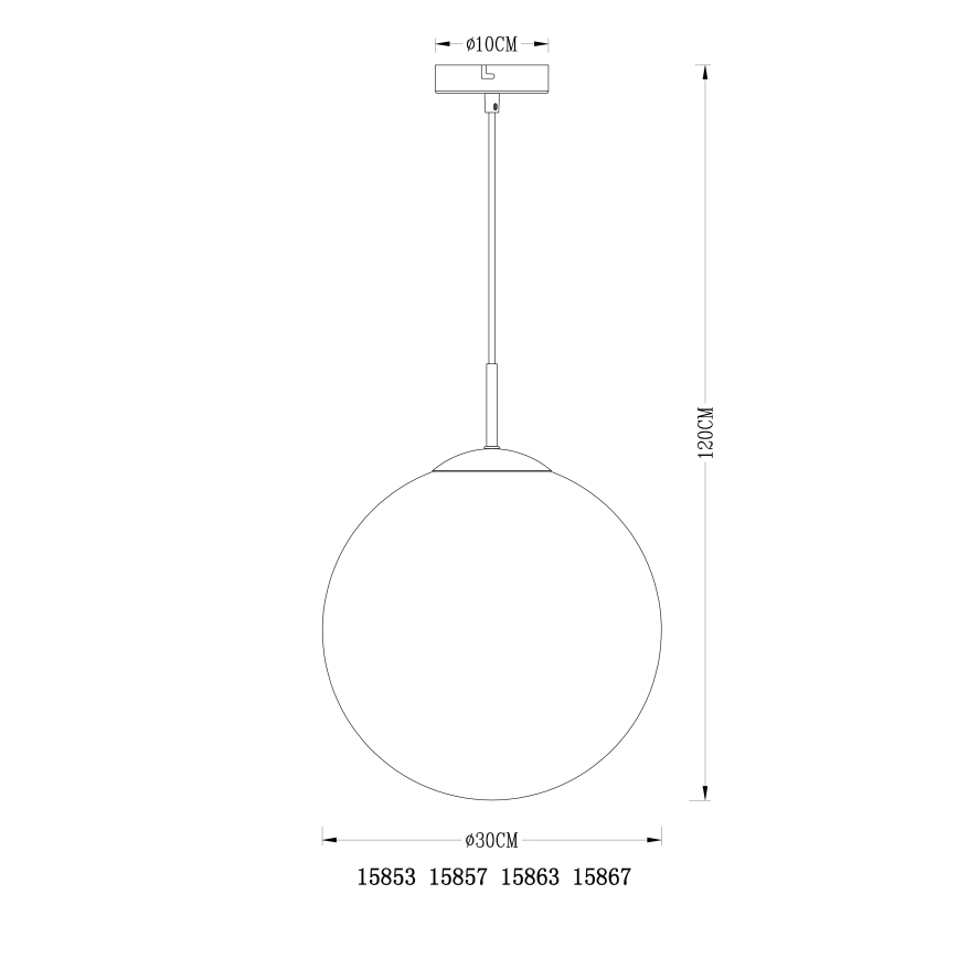 Globo - Hanglamp aan een koord 1xE27/40W/230V diameter 30 cm