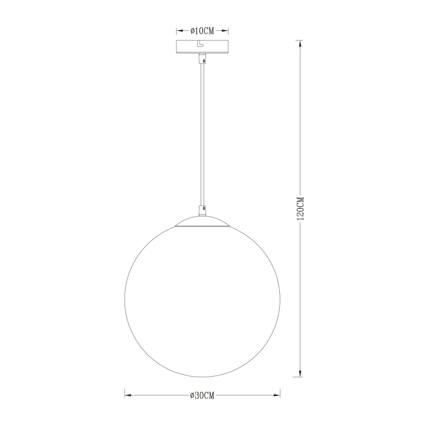 Globo - Hanglamp aan een koord 1xE27/40W/230V diameter 30 cm