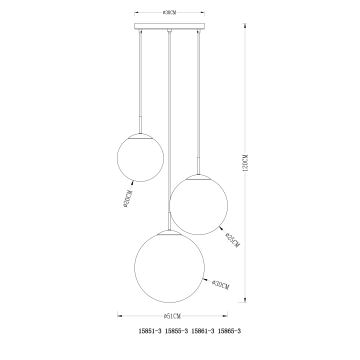 Globo - Hanglamp aan een koord 3xE27/40W/230V diameter 51 cm