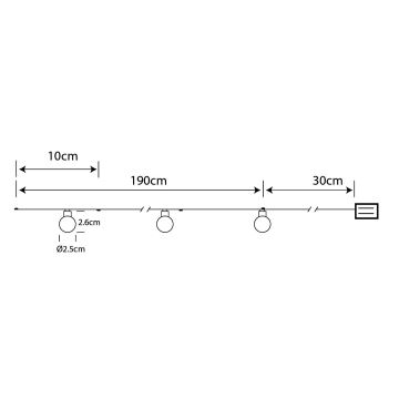 Globo - Guirlande de Noël LED 20xLED/2xAA 2,2m blanc chaud