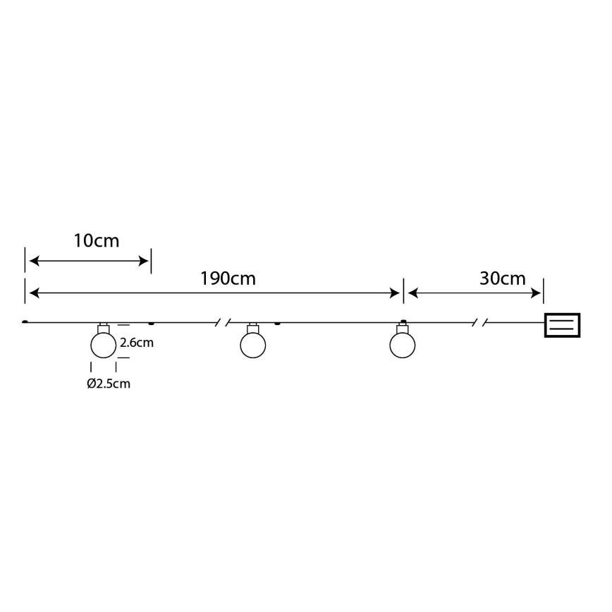 Globo - Guirlande de Noël LED 20xLED/2xAA 2,2m blanc chaud