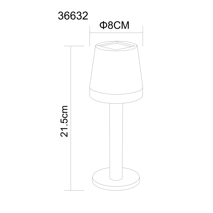 Globo - Lampe solaire LED/0,5W/3,2V 3000K IP44 noir