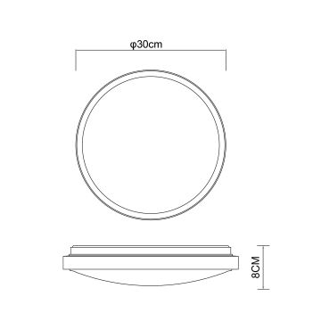 Globo - Plafonnier LED/12W/230V 3000/4500/6000K d. 30 cm