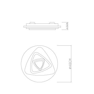 Globo 48012-46 - LED Plafondlamp dimbaar SABATINO LED/46W/230V + Afstandsbediening