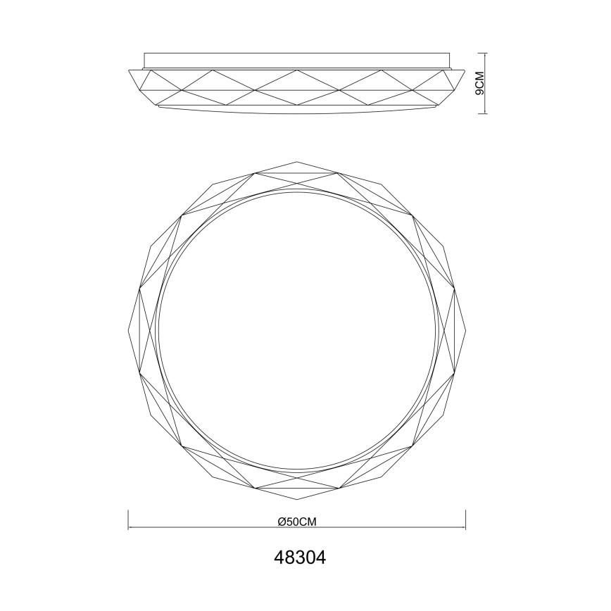 Globo - RGBW dimbare plafondlamp LED/48W/230V+LED/10W/230V 3000-6500K + afstandsbediening