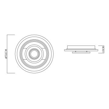 Globo - Plafonnier à intensité variable LED/50W/230V 2700-6000K + télécommande