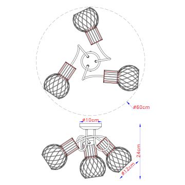 Globo - Plafondlamp 3xE27/40W/230V