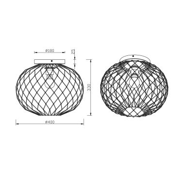 Globo - Aan plafond gevestigde hanglamp 1xE27/60W/230V