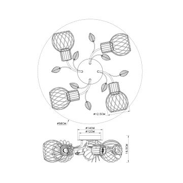 Globo - Hanglamp voor Oppervlak Montage 4xE27/40W/230V