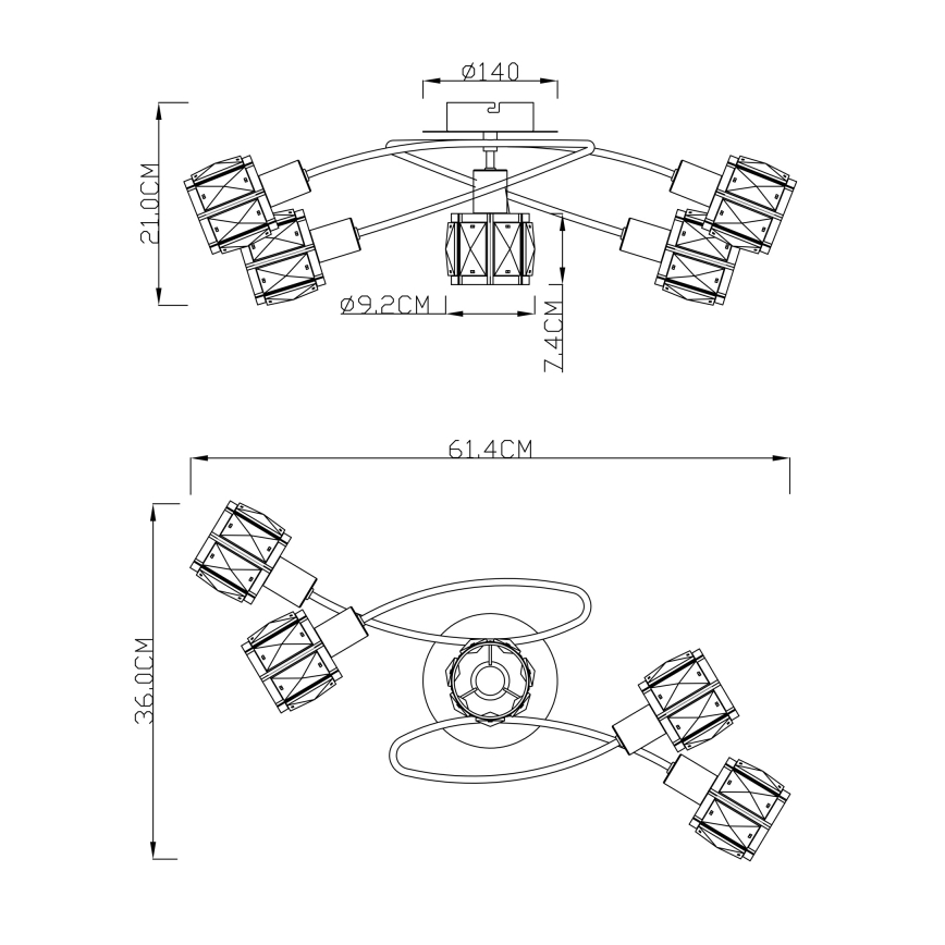 Globo - Bijgevoegde kroonluchter 5x E14 / 40W / 230V