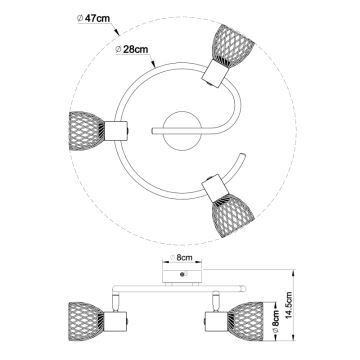 Globo - Spot 3xE14/40W/230V mat chroom