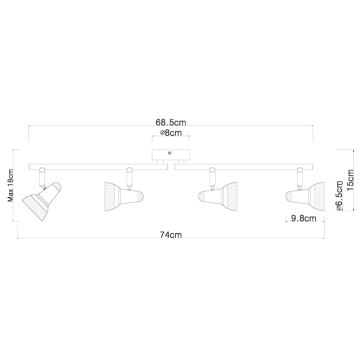 Globo - LED Spot 4xLED/4W/230V glanzend chroom