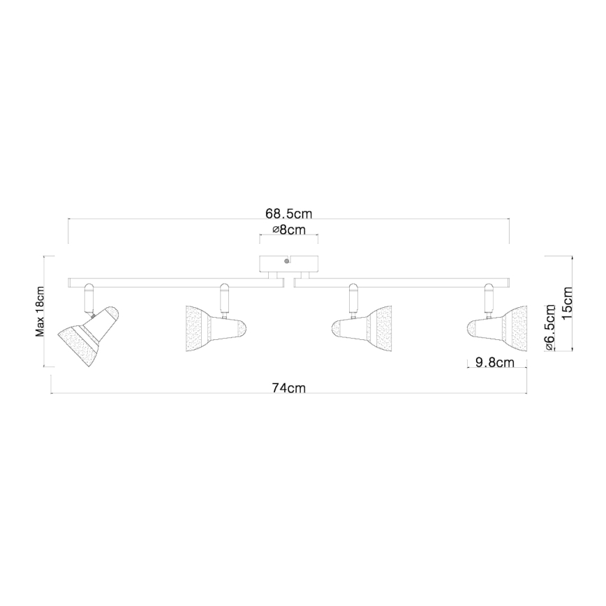 Globo - LED Spot 4xLED/4W/230V glanzend chroom