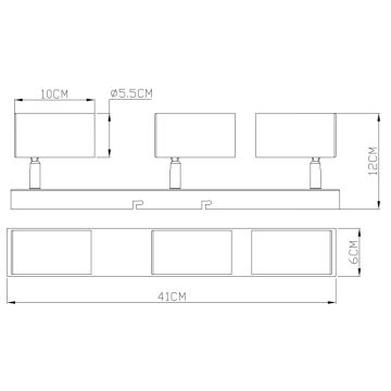 Globo - Spot 3xGU10/35W/230V gris/marron