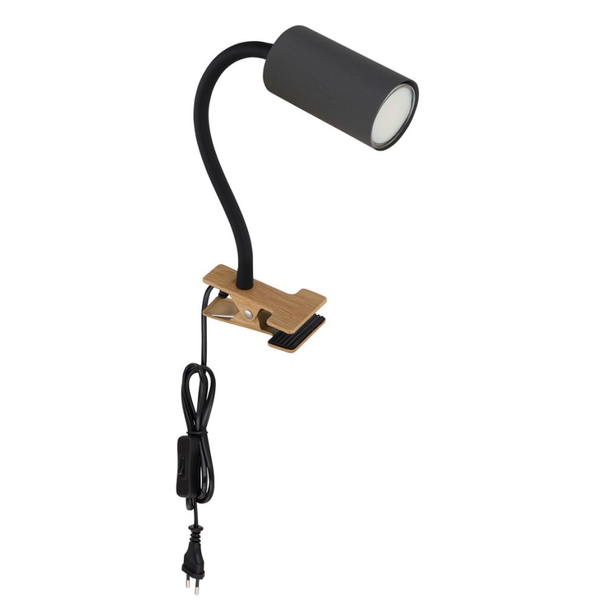 Globo - Lampe flexible avec clip 1xGU10/25W/230V noir/marron