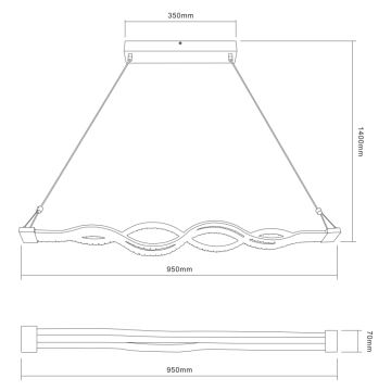 Globo - LED Hanglamp aan koord dimbaar 1xLED/30W/230V + afstandsbediening