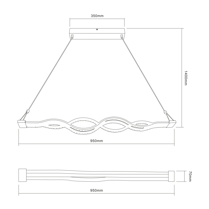 Globo - LED Hanglamp aan koord dimbaar 1xLED/30W/230V + afstandsbediening