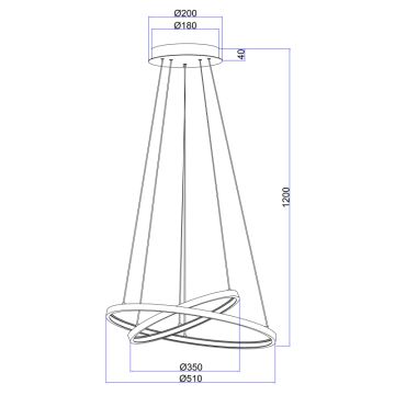 Globo - Dimbare LED hanglamp aan een koord 2xLED/21W/230V