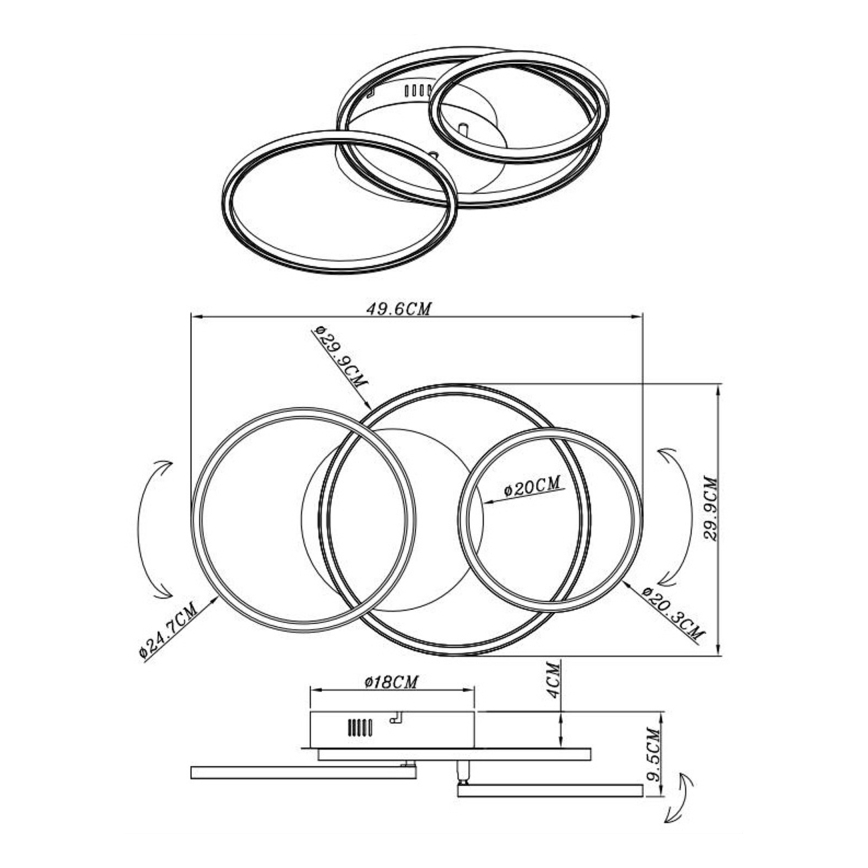 Globo - LED Plafondlamp LED/30W/230V