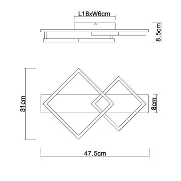 Globo - Plafonnier LED LED/18W/230V