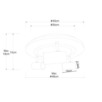 Globo - LED spot 3xGU10/5W/230V + LED/15W/230V