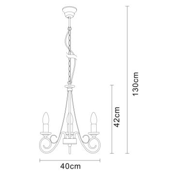 Globo - Hanglamp aan ketting 3xE14/40W/230V