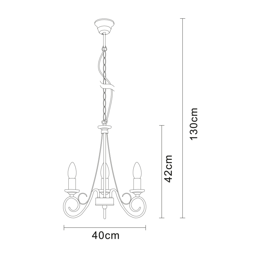 Globo - Hanglamp aan ketting 3xE14/40W/230V