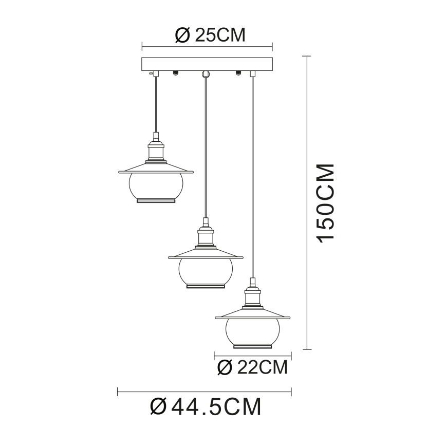 Globo - Hanglamp 3xE27/60W/230V