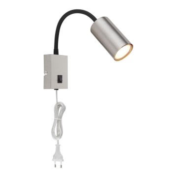 Globo - Flexible lamp 1xGU10/25W/230V zwart/chroom