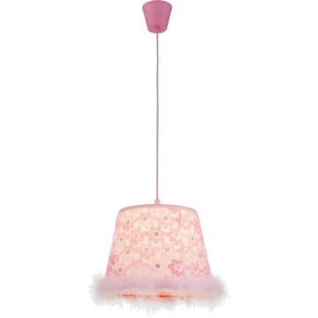 Globo - Kinder hanglamp aan een koord 1xE27/60W/230V roze