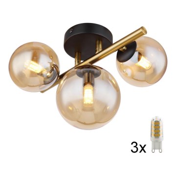 Globo - LED Bevestigde Hanglamp 3xG9/3W/230V messing