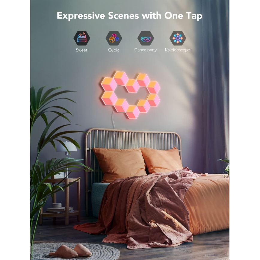 Govee - LOT 10x éclairage connecté Glide Hexa Pro LED RGBIC Wi-Fi