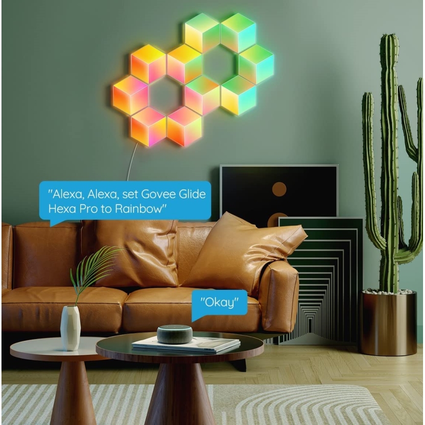 Govee - LOT 10x éclairage connecté Glide Hexa Pro LED RGBIC Wi-Fi