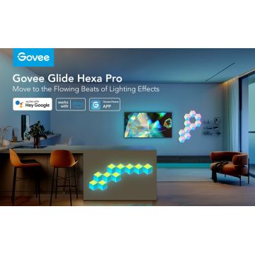 Govee - LOT 10x éclairage connecté Glide Hexa Pro LED RGBIC Wi-Fi